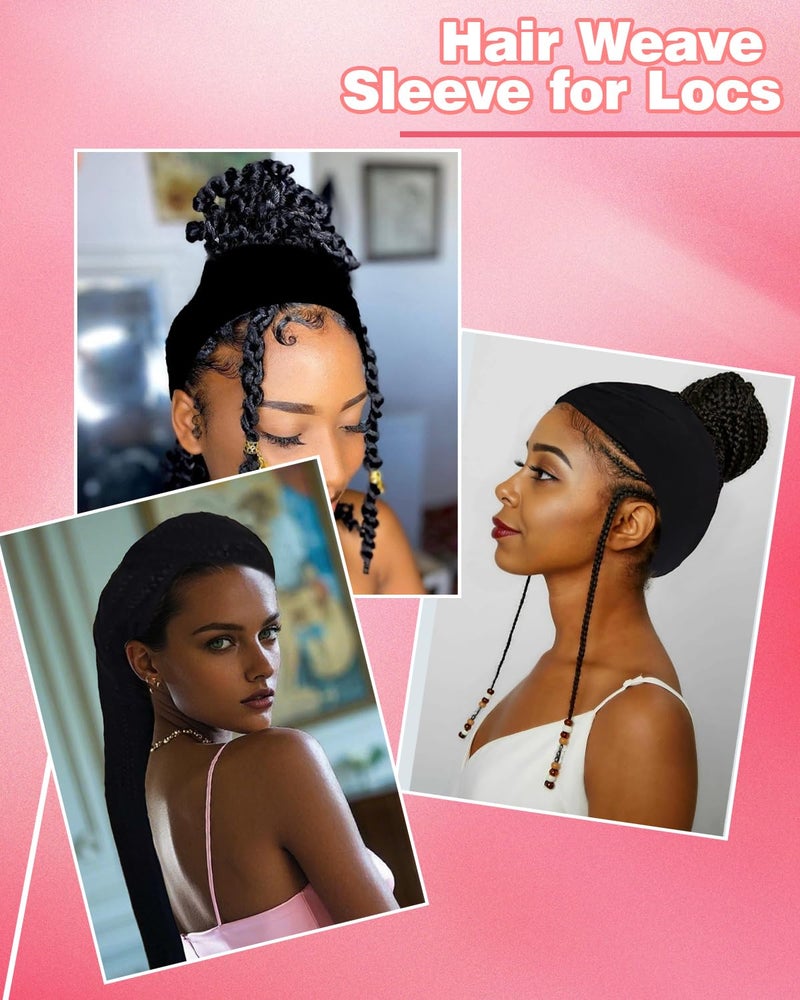 Neacus Hair Weave Sleeve for Locs - Fashionable Design Wraps The Hair In All Directions, Comfortable, Breathable and Elastic, Suitable for Black Women. (pink) - Image 5